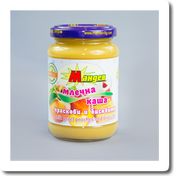Млечна каша праскови и бисквити